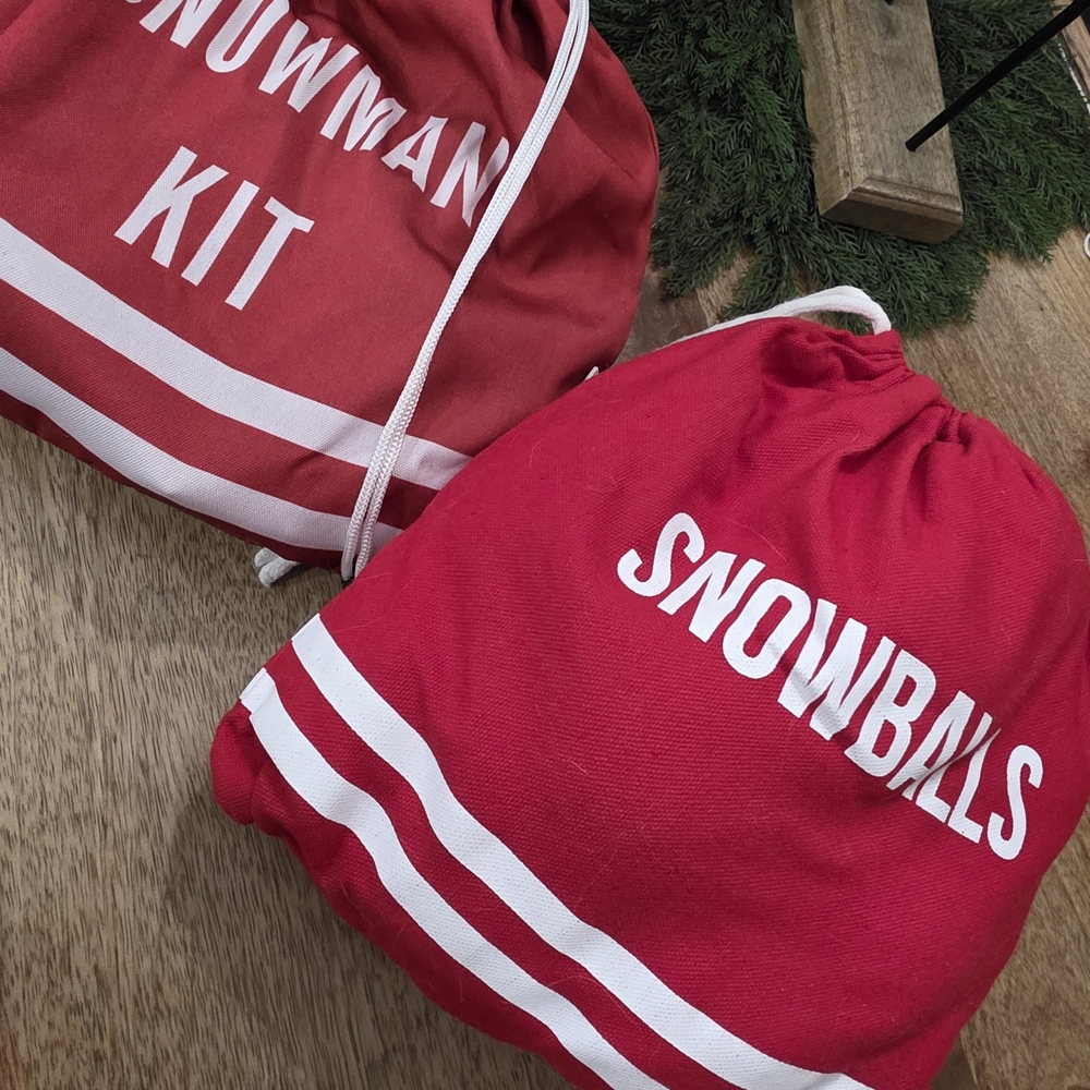 Red Snowman Kit and Snowballs Bags